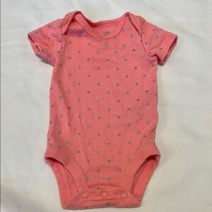 “Bundle 10/$13” Carter's newborn Coral Bodysuit baby girl with Silver Dots